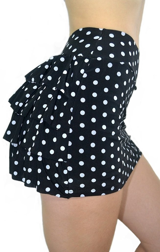 short saia com babado fitness