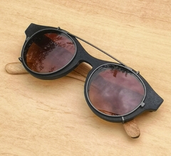 anteojos de sol de madera y acetato clip on Nomade