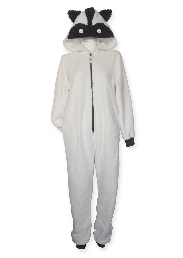 pijama onesie adulto mapache blanco