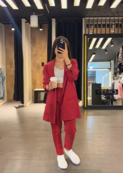 cerca A tiempo Justicia CONJUNTO BLAZER Y PANTALON ROJO - Comprar en CHIETY