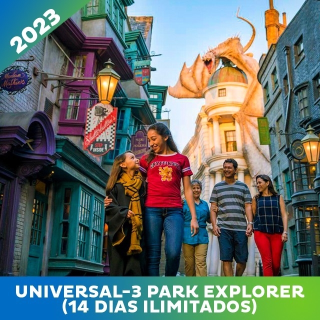 INGRESSO UNIVERSAL 3 PARK EXPLORER (14 DIAS ILIMITADOS) 2023