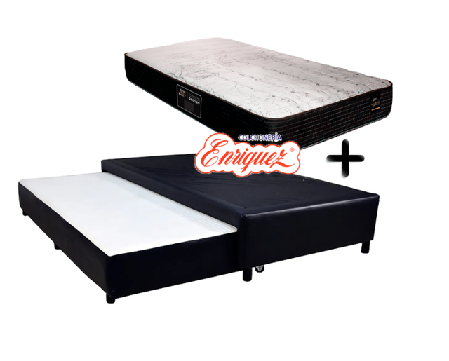 Sommier Marinero Urania Mussa Ecocuero 90x190 cm + colchón resortes