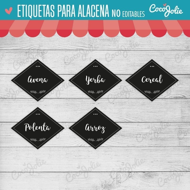 Etiquetas imprimibles para rotular frascos de alacena
