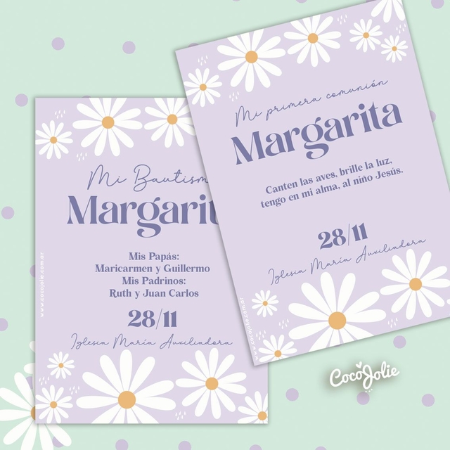 Kit imprimible Margaritas Violetas. Imprimible Personalizable