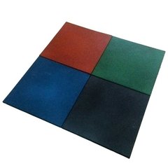 Placa de Piso de Borracha - 1m² - Colorido