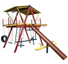Playground Grande Com Cercado de Cordas - Com 14 Brinquedos!