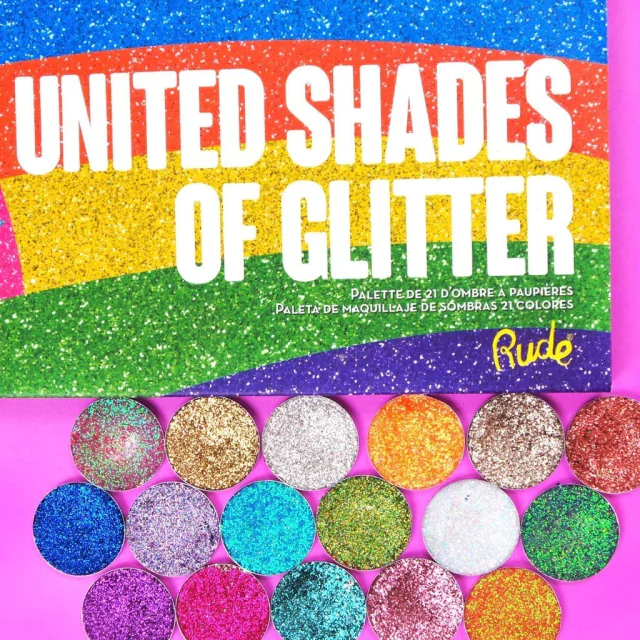 Paleta de Glitter Prensado United Shades of Glitter Rude Cosmetics