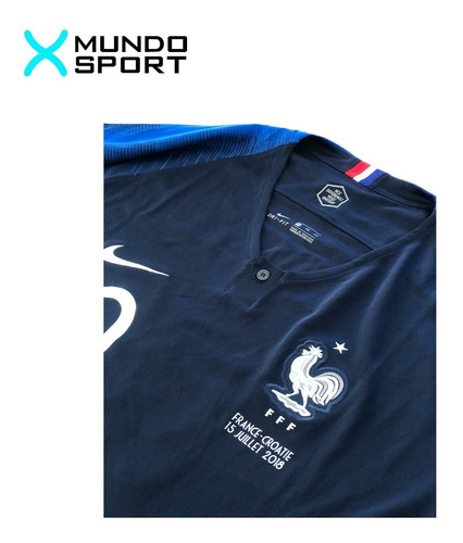 Camiseta titular Francia Mundial 2018 + parches # 10 Mbappe