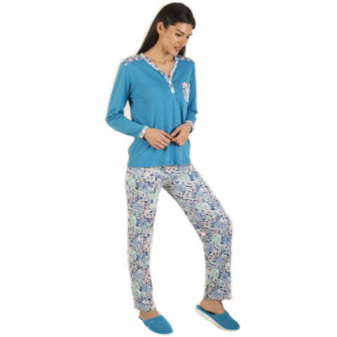 Pijama Mujer Invierno Frizado 6015 Delle Donne