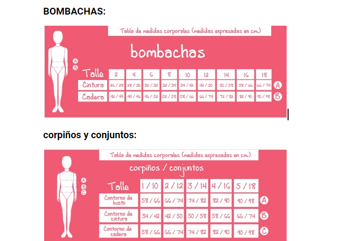 talles de bombachas