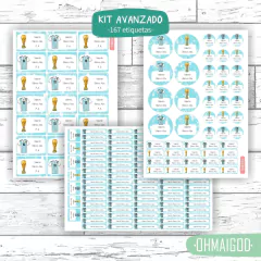 ETIQUETAS ESCOLARES IMPERMEABLES - DISEÑO CAMPEONES - tienda online