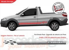 Faixa Lateral Jogo Adesivo Fiat Strada - Stronger