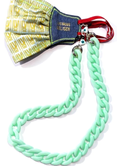 Porta tapabocas cadena acrílico aqua - comprar online