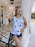 Musculosa engomada estampada SALVADOR GRIS