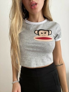 Remera manga corta con estampa "Monkey" art I100040/1 - comprar online