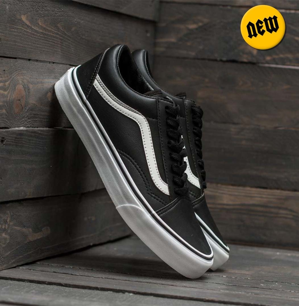 Pascua de Resurrección este Moler Zapatillas Vans Old Skool Cuero (Tumble) black/true white (z9334CU) 00