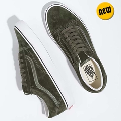 Old skool Pig Suede ECO DRY DUPONT Olive True White (z9334s) 62