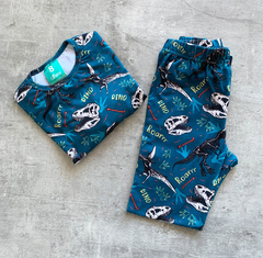 Pijama Niños Dino Azul