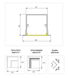 Perfil de LED Nazca - Perfilado para Parede e Teto - Embutido ou Sobrepor - Design Moderno - Fabricação Usina Design na internet