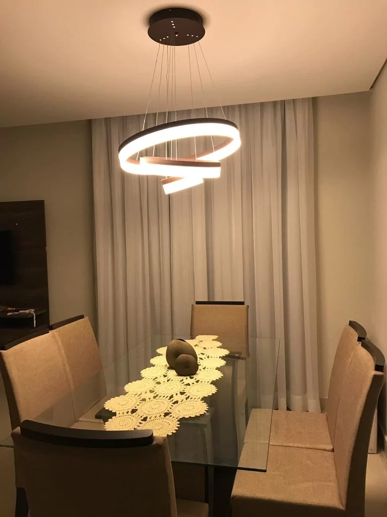 Lustre de cristal Aliance 3 Anel para Sala de Jantar e Estar - Com Controle  Remoto de Iluminação