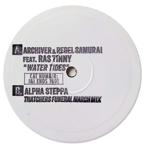 10" Ras Tinny ft. Archiver & Rebel Samurai - Water Tides/Water Tides (Alpha Steppa Thatcher's Funeral March Mix) [NM]