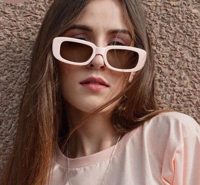 Óculos de sol vintage quadrado pequeno feminino estilo moda gringa -  importado