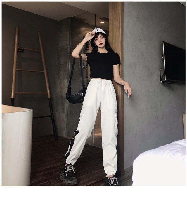Calça cargo streetwear com bolso estilo tumblr moda gringa - importado