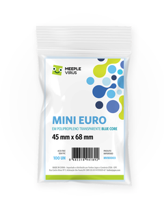 Sleeve Mini Euro Blue Core 45x68 mm (100 Unidades) - Meeple Virus