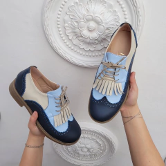 Imagen de Zapatos de Cuero Azul Leño