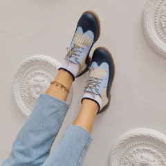 Zapatos de Cuero Azul Leño - MIYE COLLAZZO
