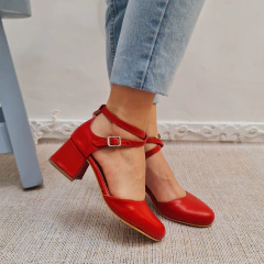 Zapatos de Cuero Rojo Lirio - MIYE COLLAZZO