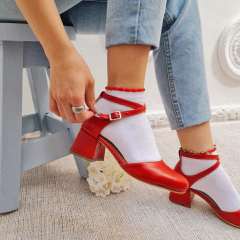 Zapatos de Cuero Rojo Lirio - comprar online