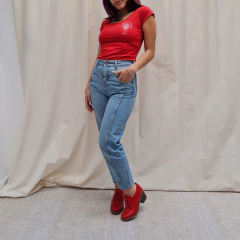 Abotinados de Cuero Rojo Romero - MIYE COLLAZZO