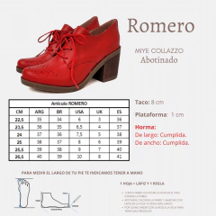 Abotinados de Cuero Rojo Romero