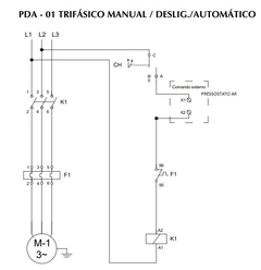 Partida Direta Trifásica Comutador 2 Posições Relé 6,3-10A Compressor - loja online