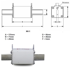 Fusível NH Retardado Negrini 225A NH 2