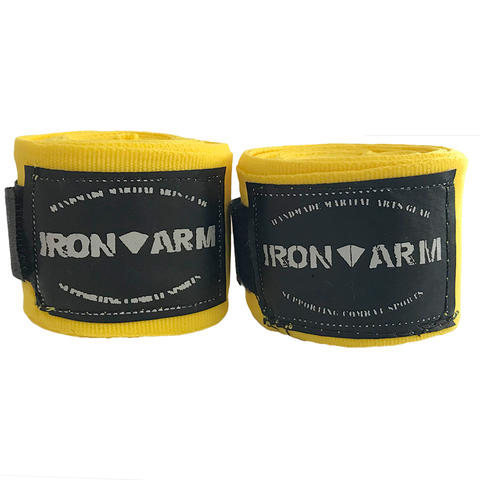 Kit Luva de Boxe Iron Arm Classic Café Cadarço+ Bandagem Amarela 3m +Protetor Bucal - comprar online