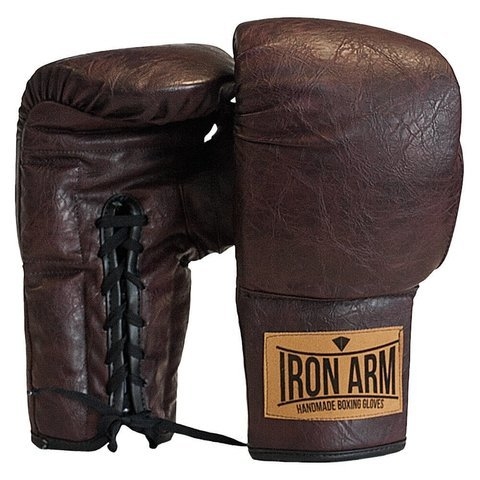Kit Luva de Boxe Iron Arm Classic Café Cadarço+ Bandagem Preta 3m +Protetor Bucal - IronArm | Equipamentos para Boxe, Jiu Jitsu, Muay Thai e MMA