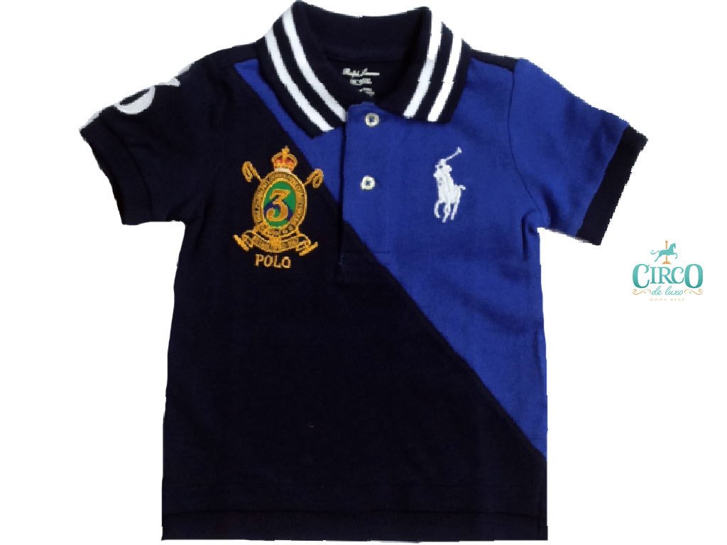 Camiseta Polo Azul para bebê Ralph Lauren 9 meses
