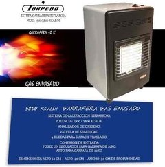 Calefactor Estufa Garrafera TORPEDO 3800 Kcal/h Ge - comprar online