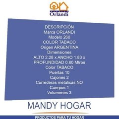 Placard Orlandi 260 Puertas Corredizas Botinero Mandy Hogar - Mandy Hogar