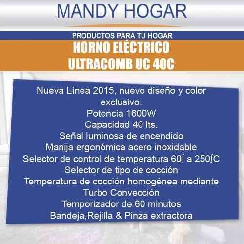 Horno Electrico Ultracomb Uc40c 40 Litros - Mandy Hogar