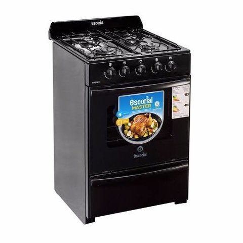 Cocina Escorial Master Negra Multigas 56 Cm
