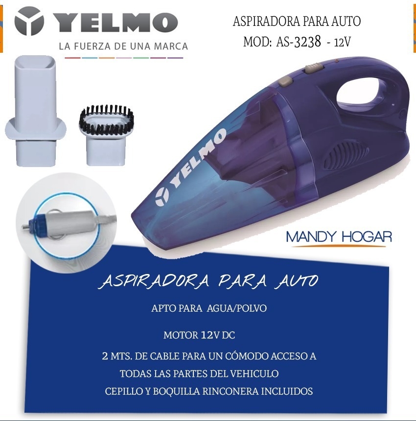 Aspiradora De Auto Yelmo As-3238 12v Sin Bolsa