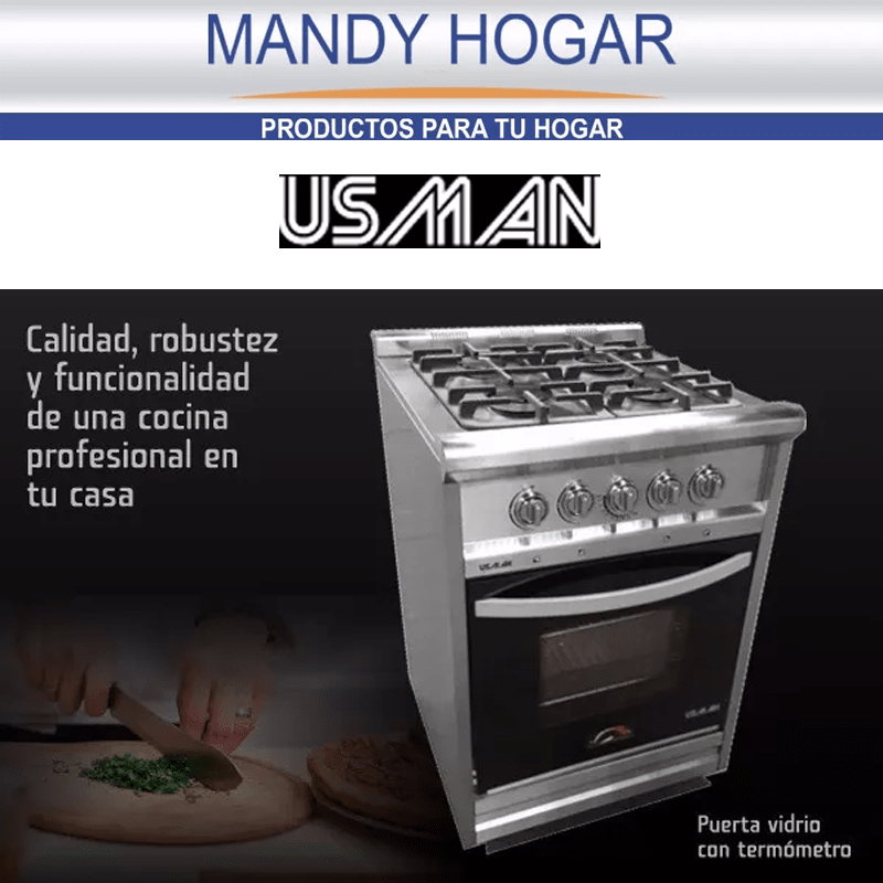 Cocina Usman Irina 600 4 Hornallas 60 Cm Ind.-mandy Hogar