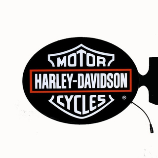 Placa LED Oval Dupla Face Harley Davidson