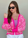 casaco tricot zebra rosa