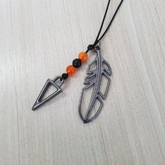 Kit colar ponta flecha e pulseiras masculinas couro fecho magnético e pedras naturais - comprar online