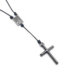 Colar Masculino Cordão Longo Crucifixo Tipo Escapulário - comprar online