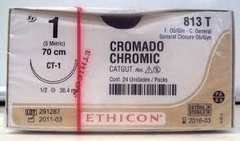 CATGUT CROMICO 1 C/AGUJA ETHICON AR813T
